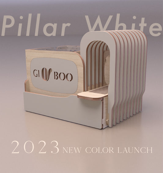 貓•豪便所-彩色塗層系列-HaoBien Cat Litter Box-Pillar White